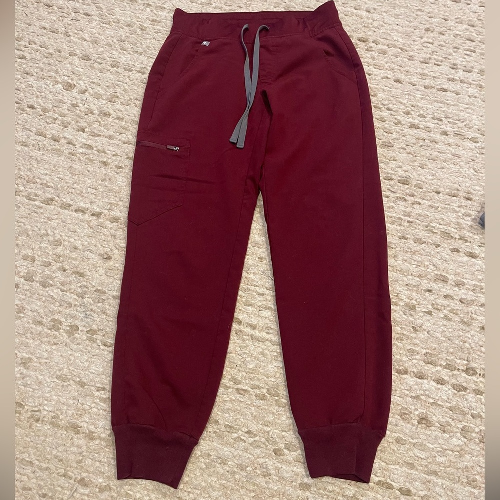 Figs Burgundy Zamora Jogger Scrub Pants